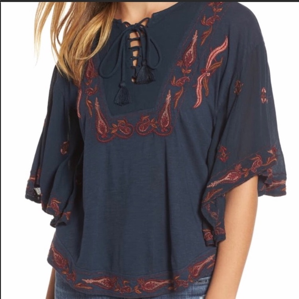 Lucky Brand Boho Butterfly Sleeved Blouse sz- Med 25% OFF SALE